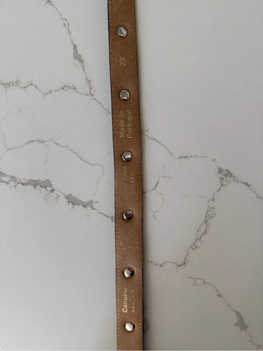 Anthropologie Leather Brown Silver Studded Belt Plus Size 2X - Picture 7 of 7